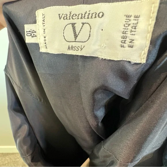 Valentino Miss V Vintage 1980s Navy Pencil Dress SZ 44 Medium - Picture 6 of 9